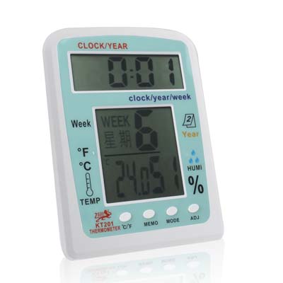 Digital Indoor / Outdoor 2 LCD Display Thermometer & Humidity with Clock / Week / Calendar / Alarm - Click Image to Close